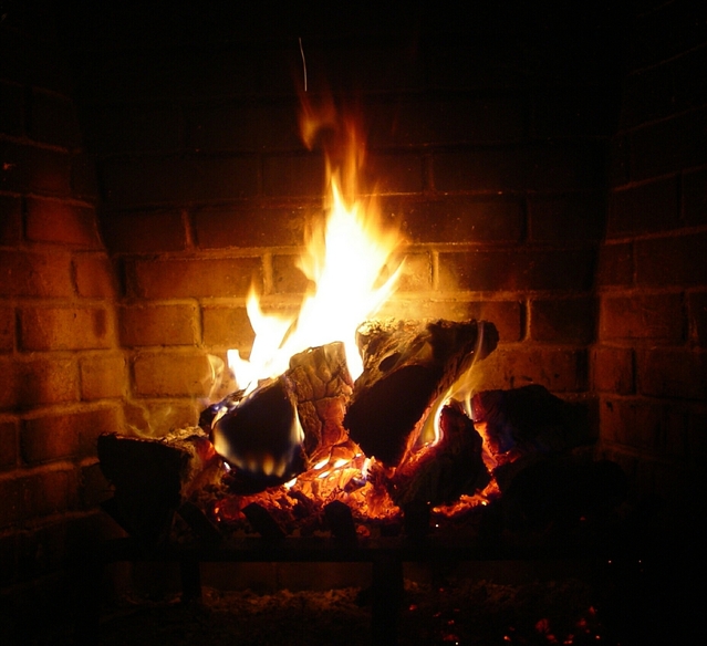 Gas fireplace in a South Carolina home